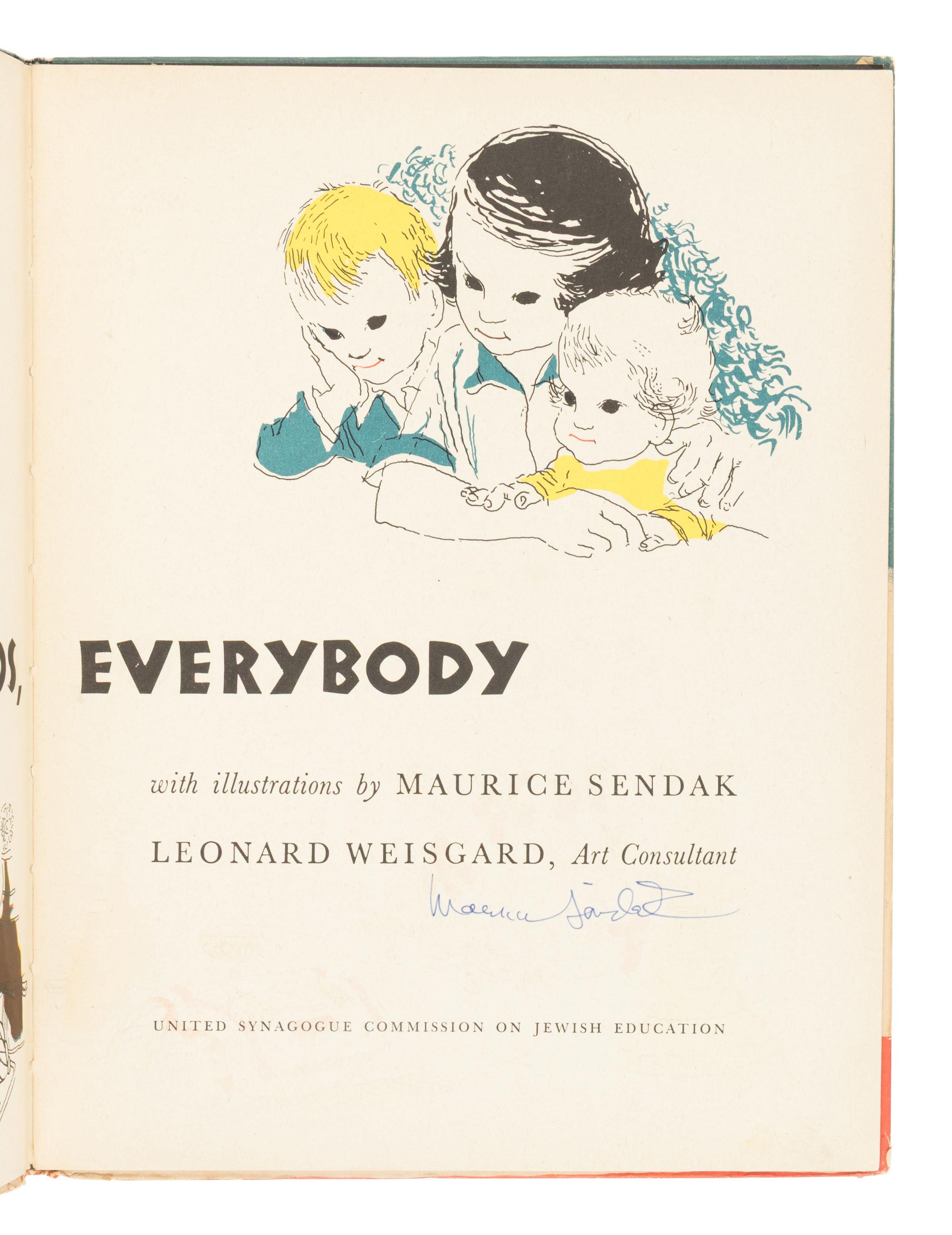 SENDAK, Maurice (1928-2012). Good Shabbos, Everybody . New York: United Synagogue Commission on Jewish Education, 1951.