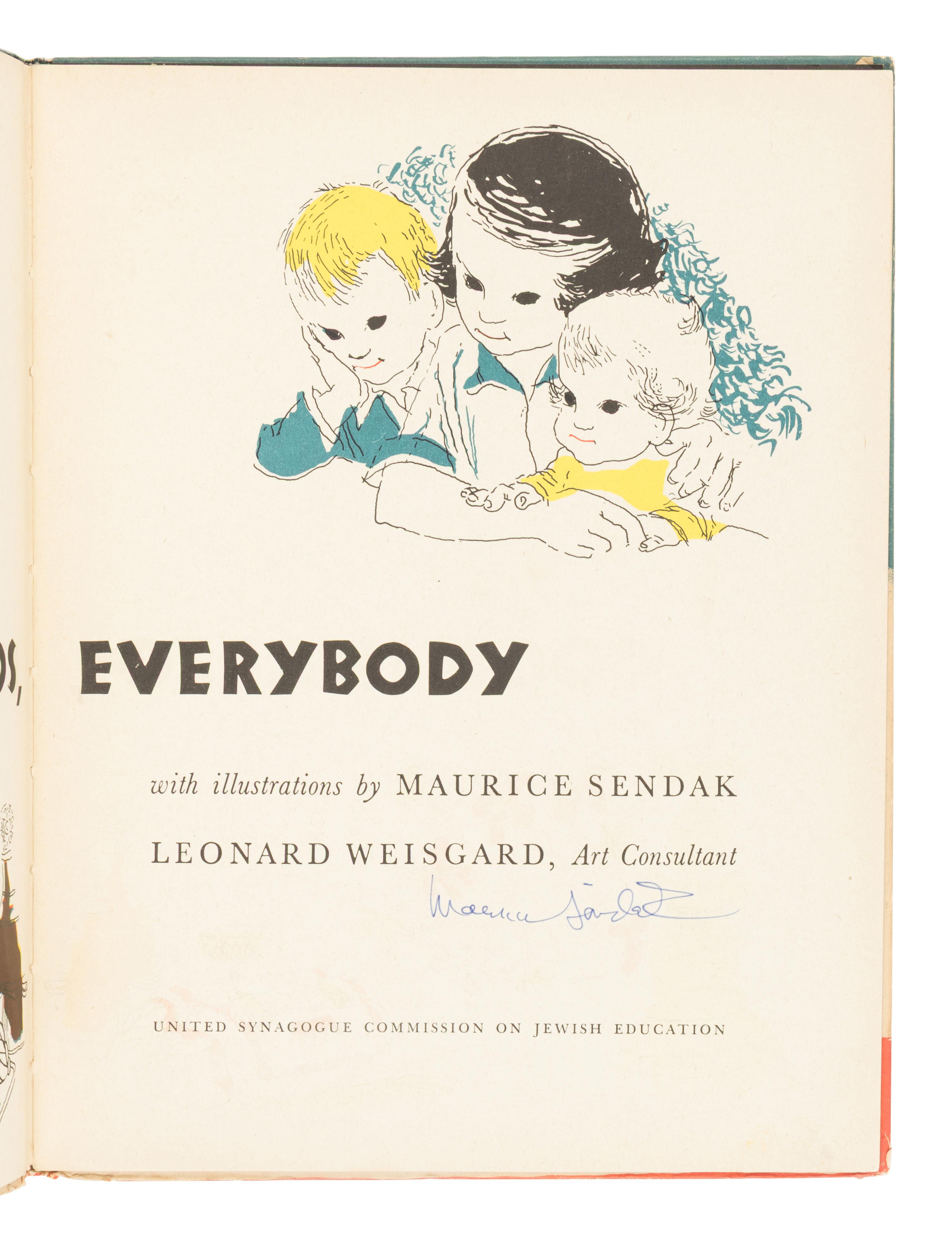 SENDAK, Maurice (1928-2012). Good Shabbos, Everybody . New York: United Synagogue Commission on Jewish Education, 1951.