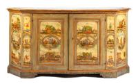 A Venetian Renaissance Revival Painted Sideboard Height 42 x width 79 x depth 25 1/2 inches. — LATE 19TH/EARLY 20TH CENTURY