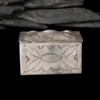 Navajo Heavily Stamped Lidded Silver Box