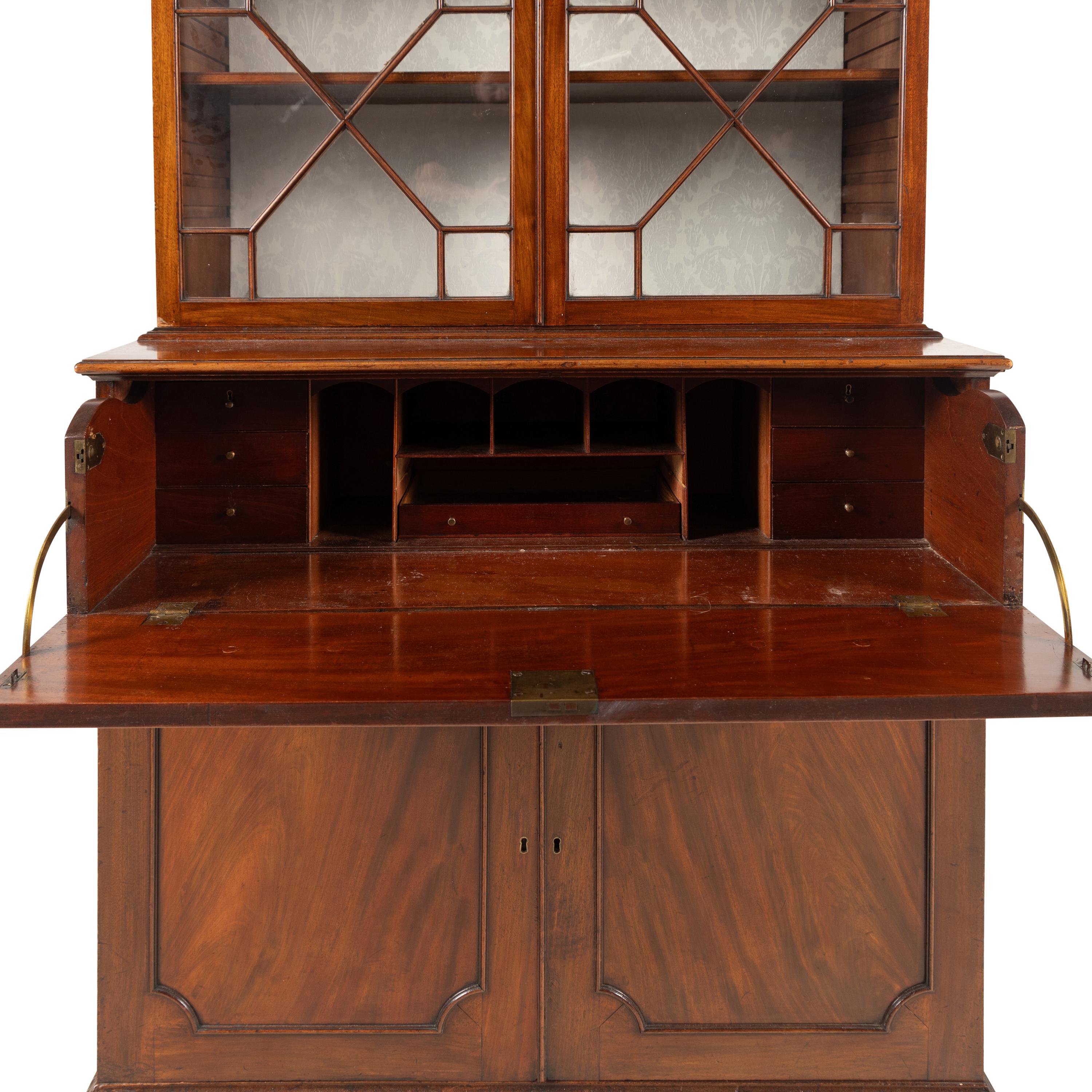 A George III Mahogany Bureau Bookcase
