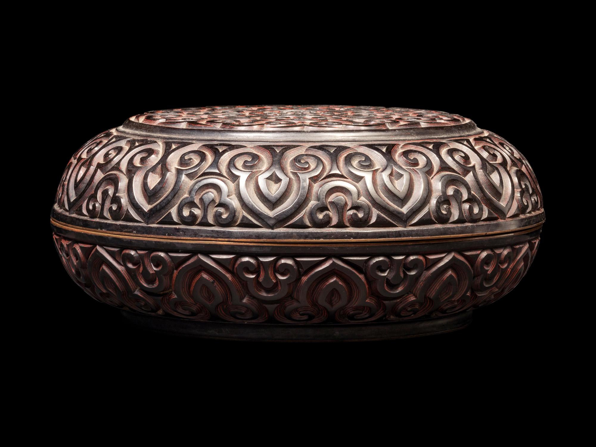 A Tixi Lacquer Circular Covered Box