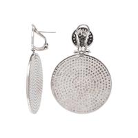 DIAMOND AND STERLING SILVER EARRINGS
