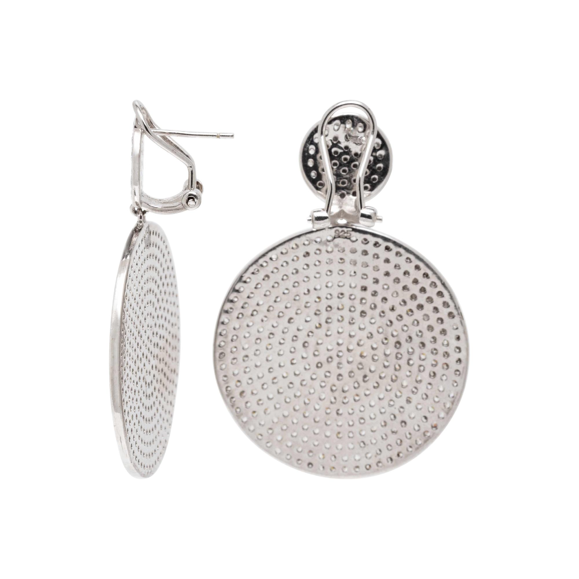 DIAMOND AND STERLING SILVER EARRINGS