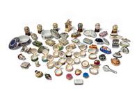 A Large Collection of Porcelain and Enamel Small Boxes