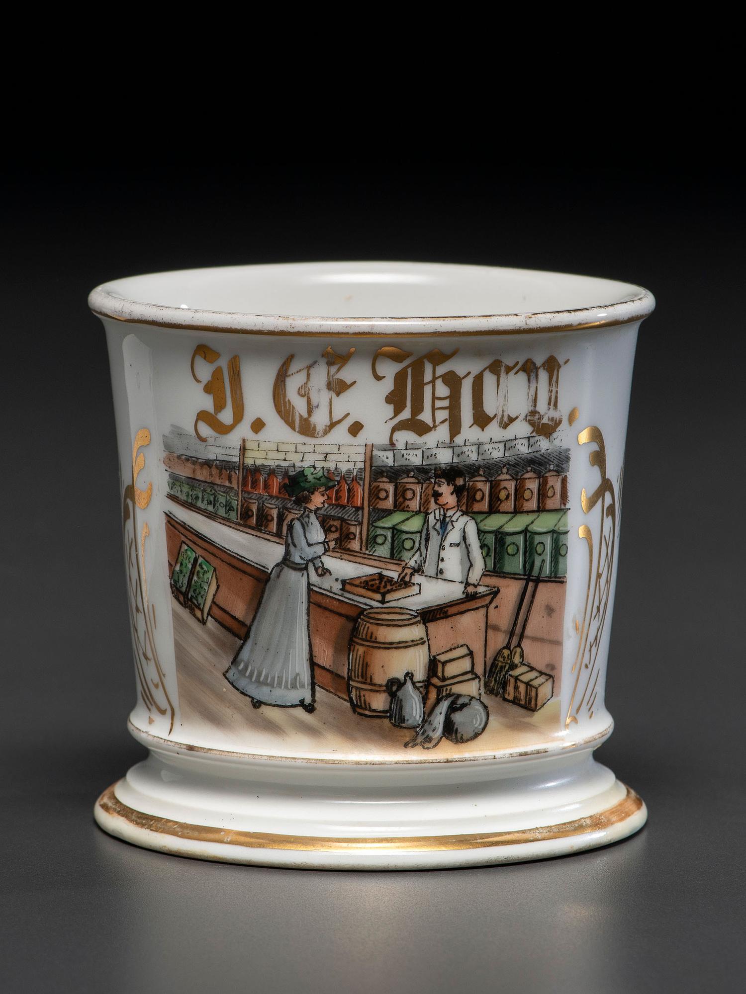 A Pharmacist's Porcelain Occupational Shaving Mug