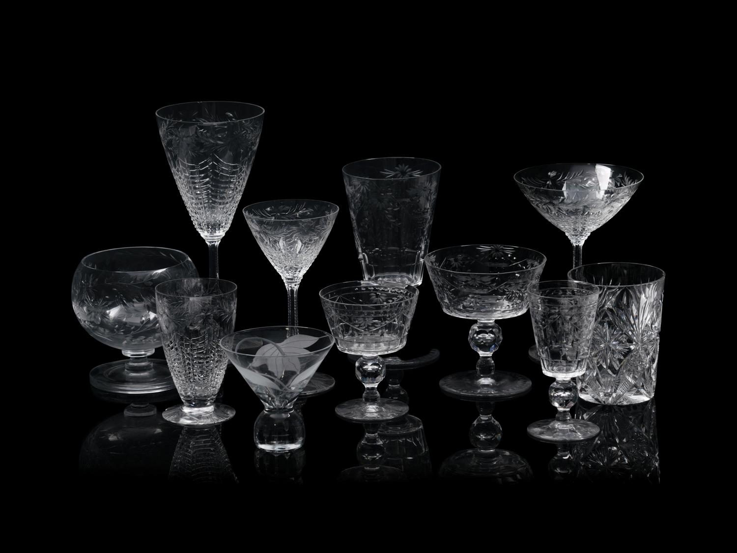 An Assembled Glass Stemware Collection