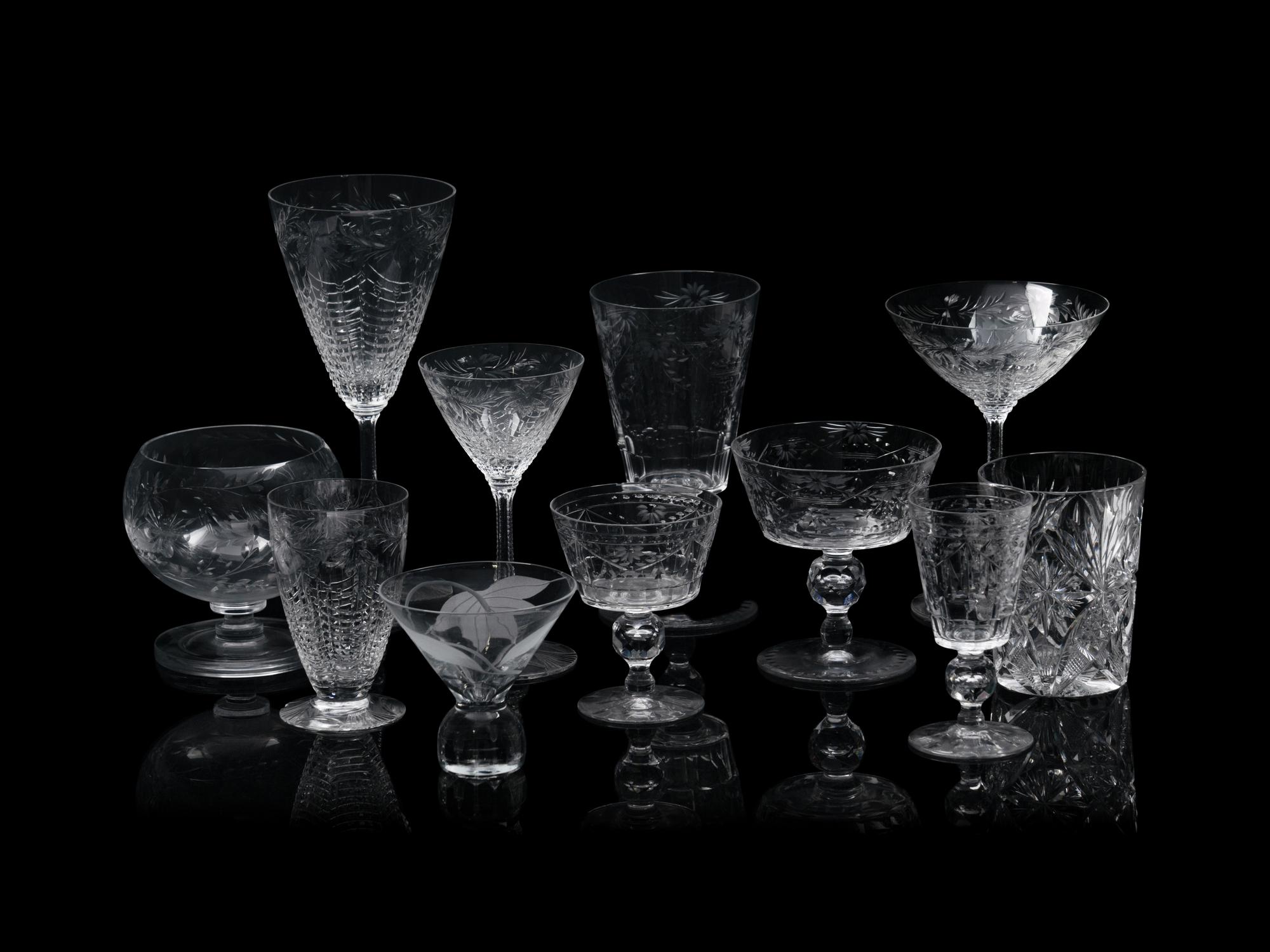 An Assembled Glass Stemware Collection