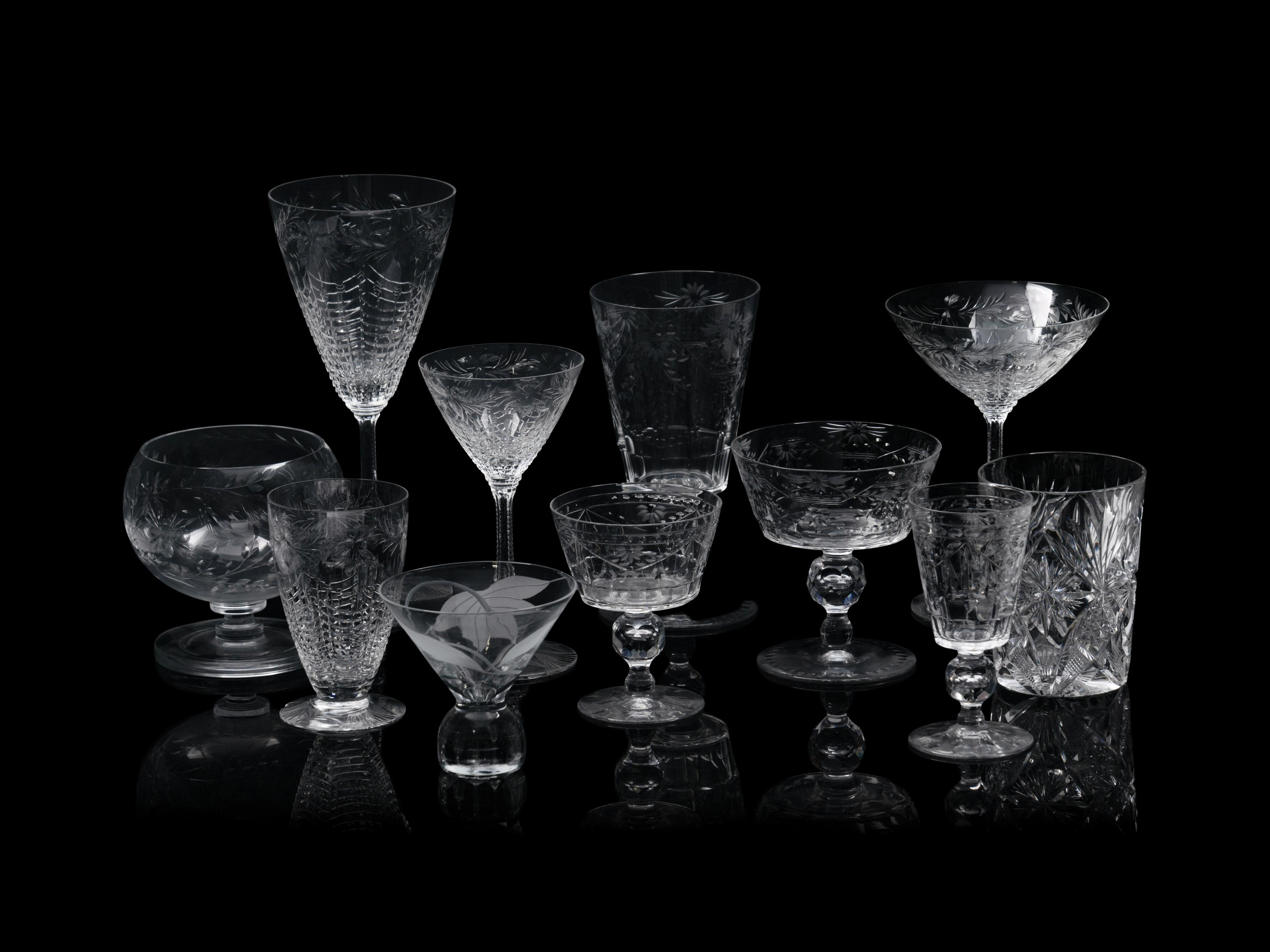 An Assembled Glass Stemware Collection