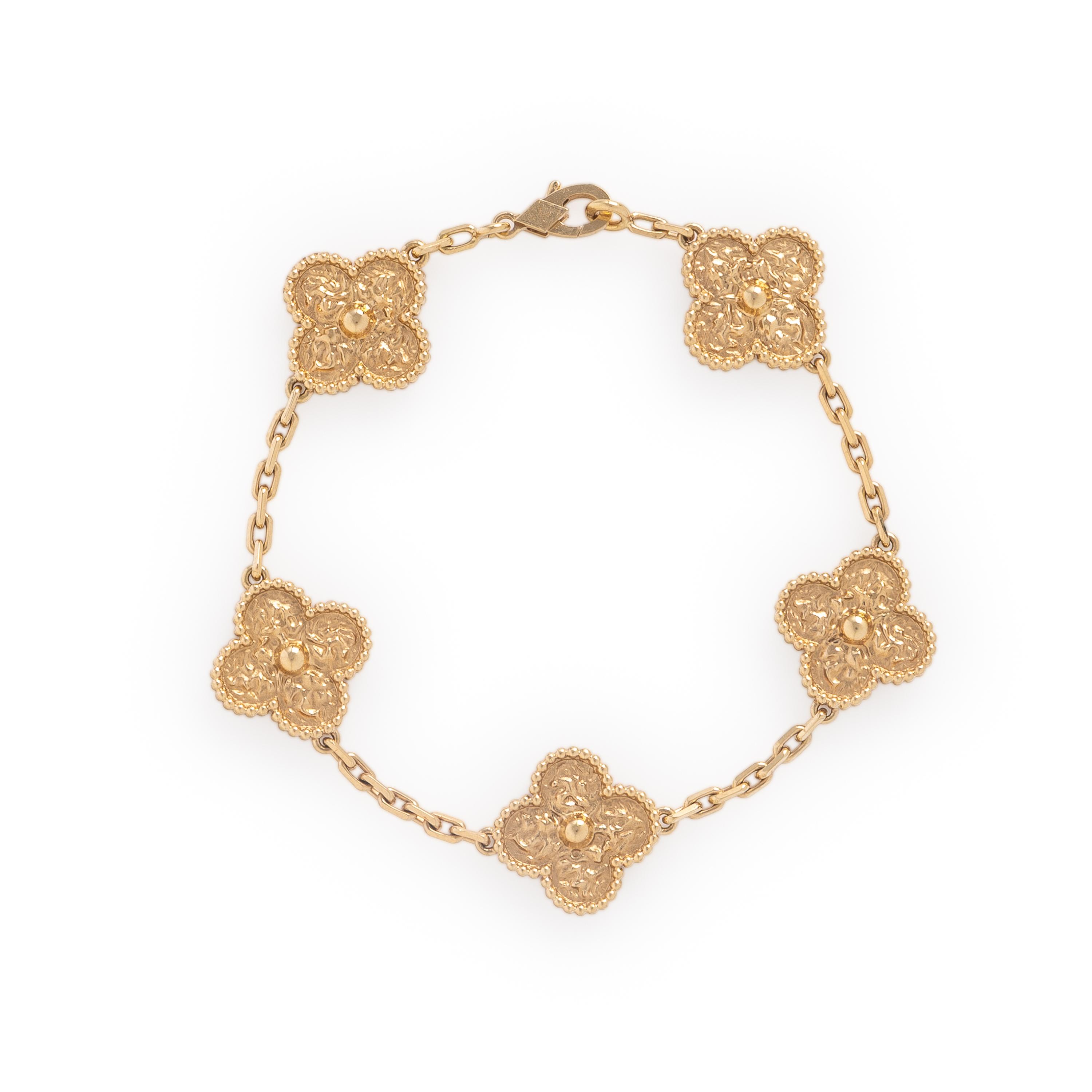 Van Cleef & Arpels, Yellow Gold 'Vintage Alhambra' Bracelet