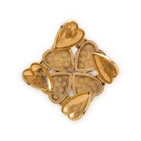 YELLOW GOLD FOUR LEAF CLOVER LOCKET CHARM