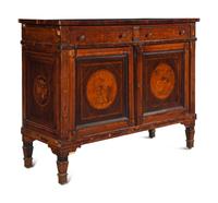 An Italian Walnut and Marquetry Cabinet