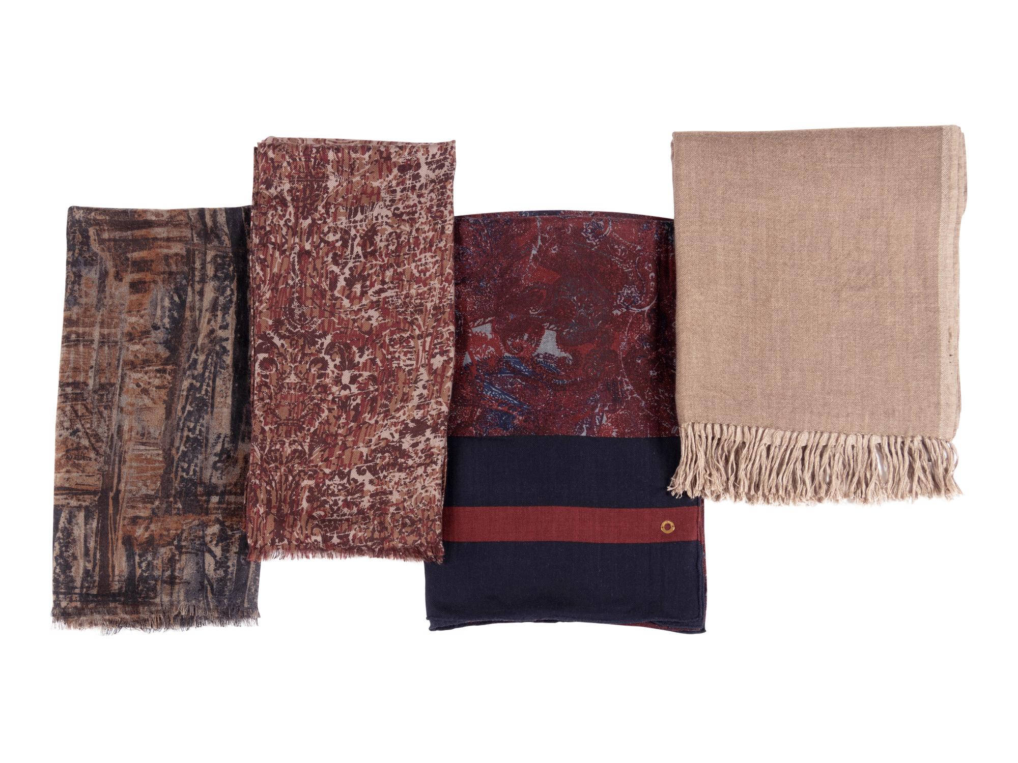 Four Loro Piana Cashmere/Silk Blend Scarves