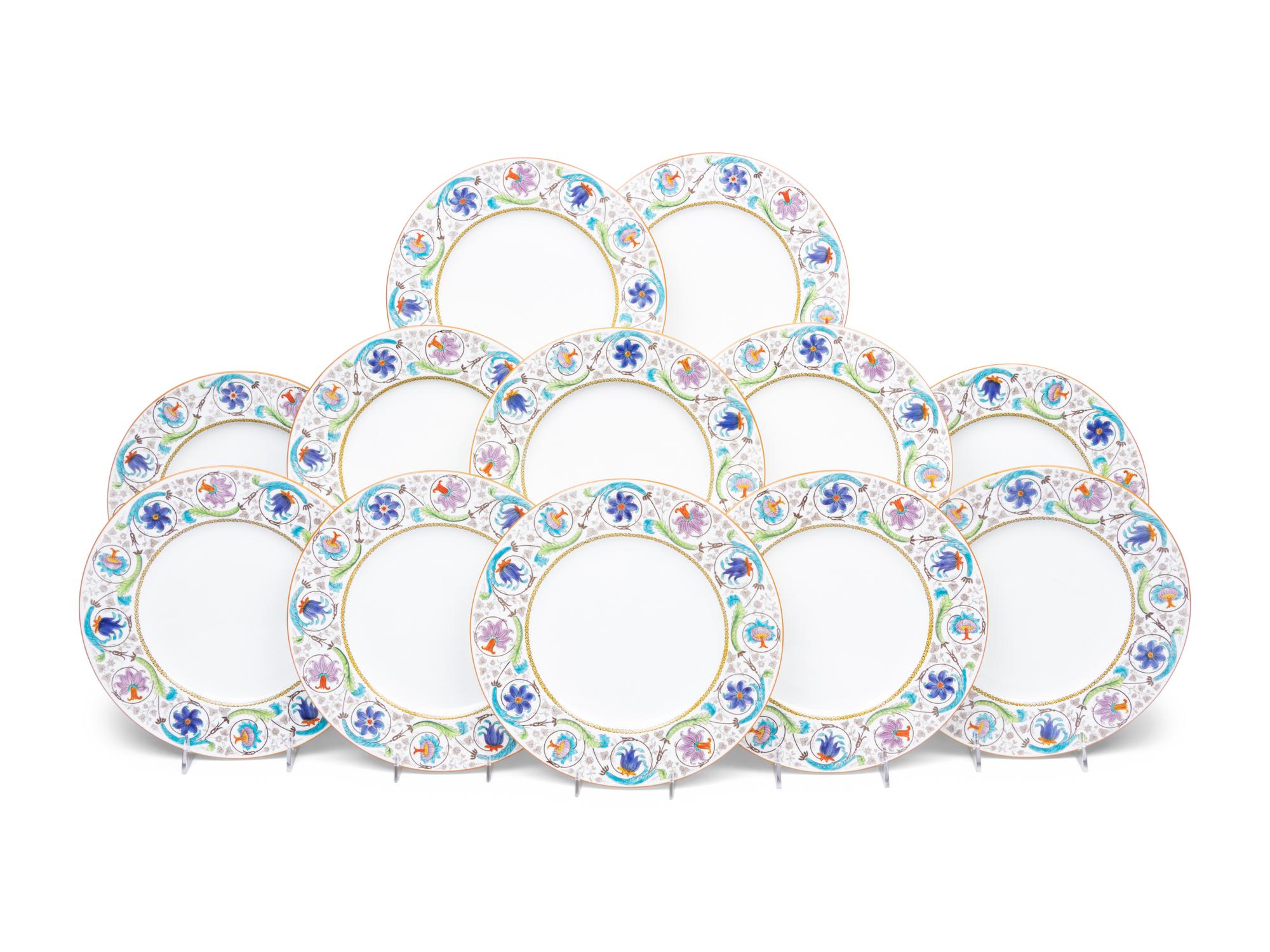 A Set of Twelve Wedgwood Porcelain Plates
