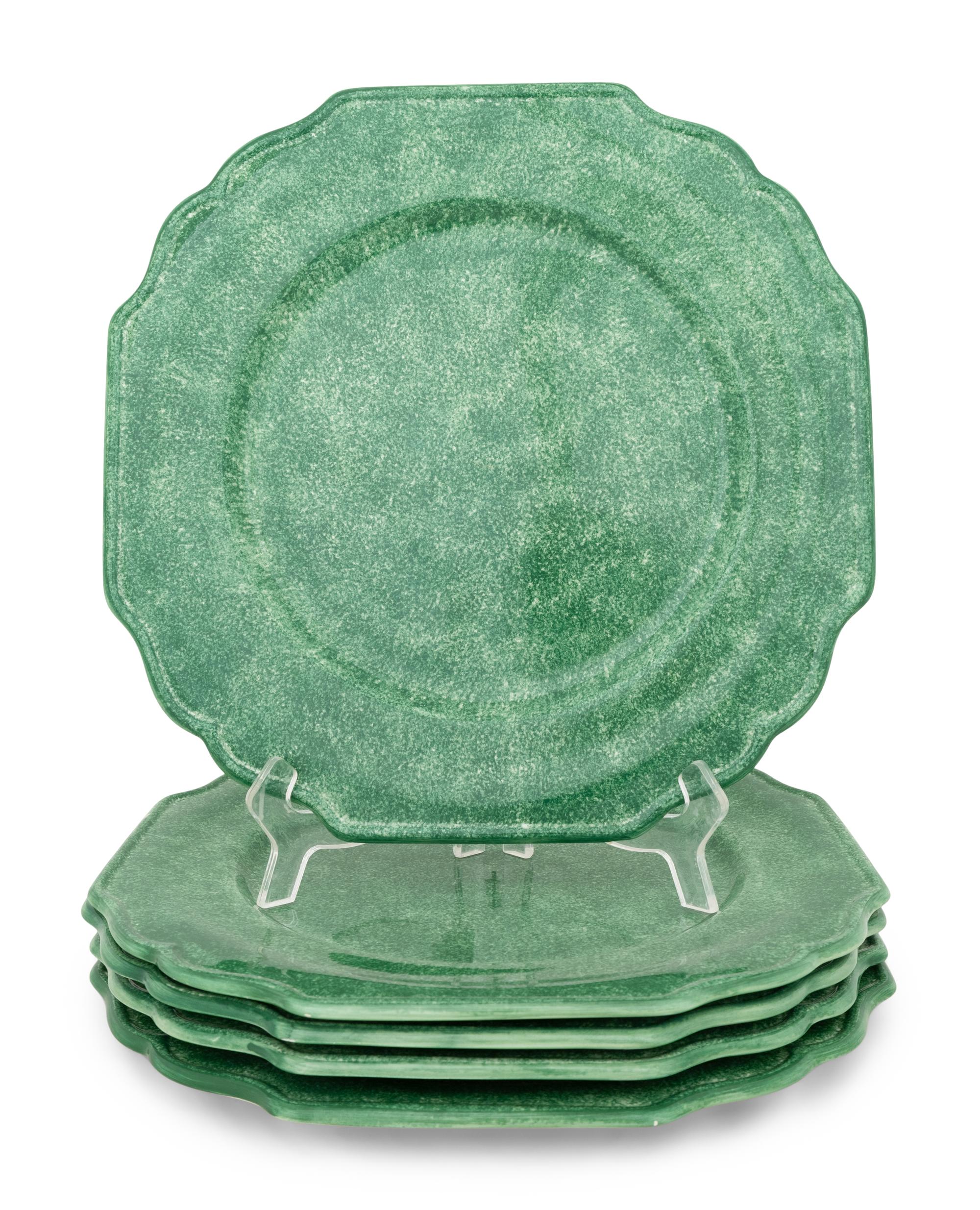 A Set of Twenty-Five Christofle Pavillon Porcelain Chargers
