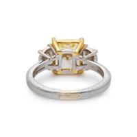 FANCY YELLOW DIAMOND AND DIAMOND RING