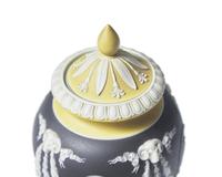 A Wedgwood Tricolor Jasperware Covered Vase
