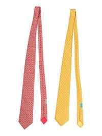 Four Hermès Items: Two 90cm Scarves and Two Ties