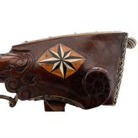 Contemporary Cheekstock Flintlock Rifle with Compass Inlay by John B. Derrick (American, b.1936)