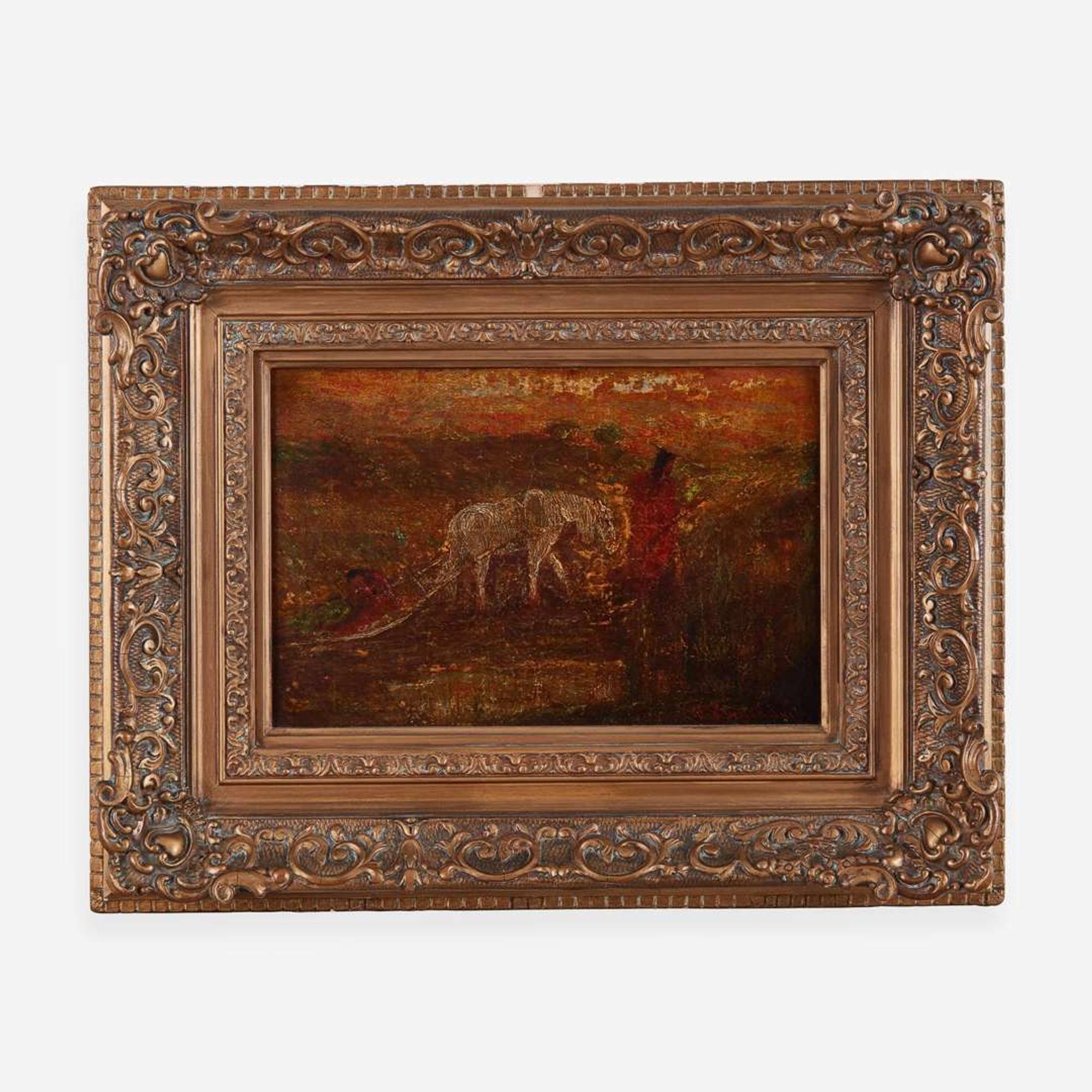 Ralph Albert Blakelock (American, 1847–1919) Indian with Horse and Cart
