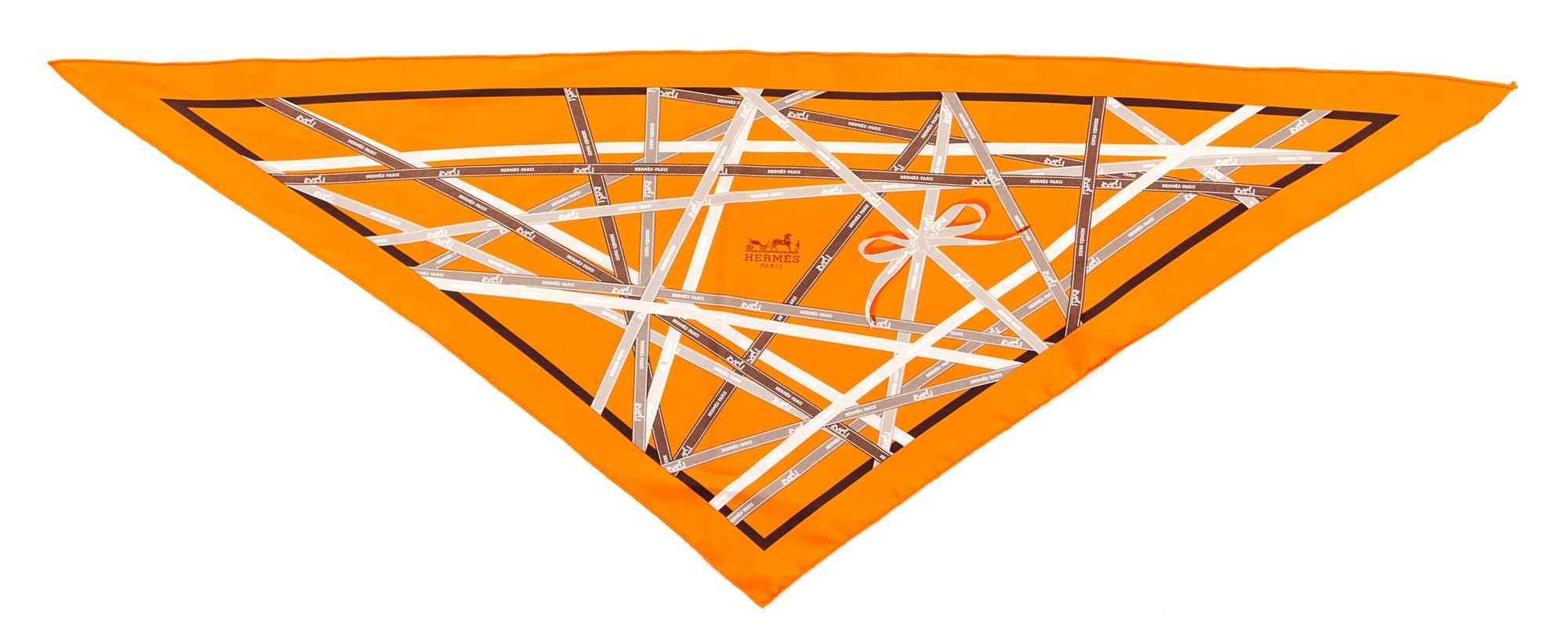 An Hermes Triangular Silk Scarf, 44" x 20"