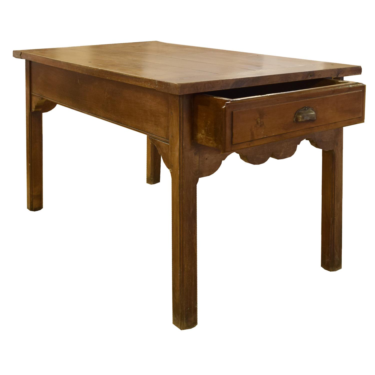 A Walnut Baker's Table 55.25" W x 31.25" D x 30.5" H — France, 19th Century