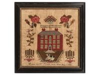 A Needlework Embroidered Pictorial Sampler, Wrought by Ann Craven, 19th Century