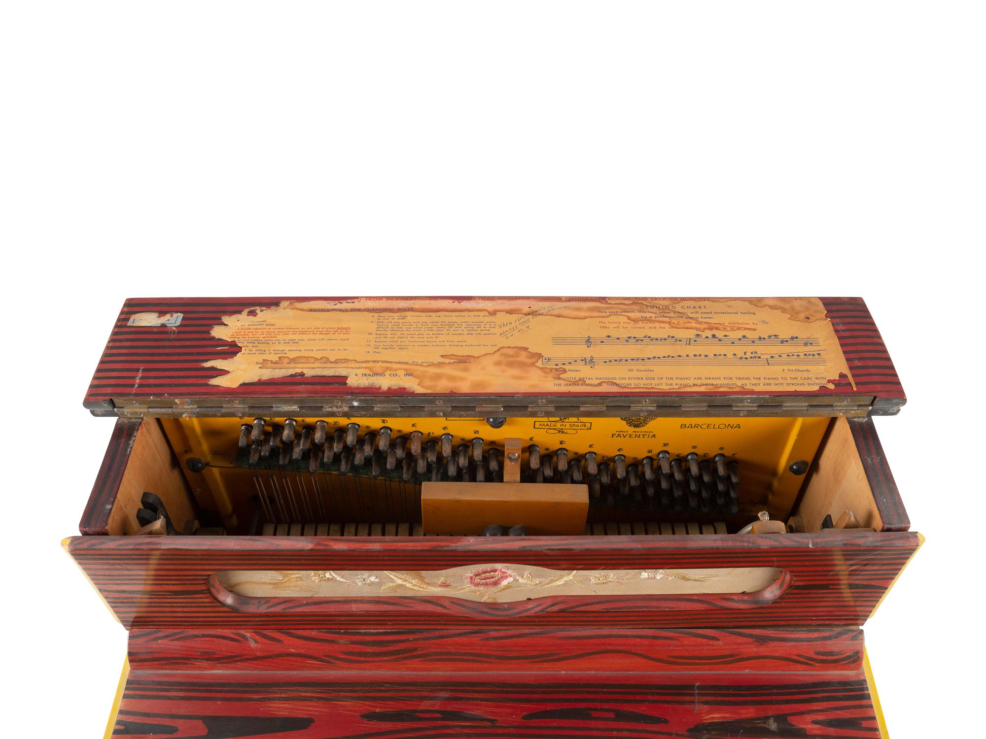 A Vicente Llinares Diminutive Grain-Painted Barrel Organ