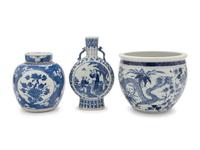 Three Chinese Blue and White Porcelain Wares