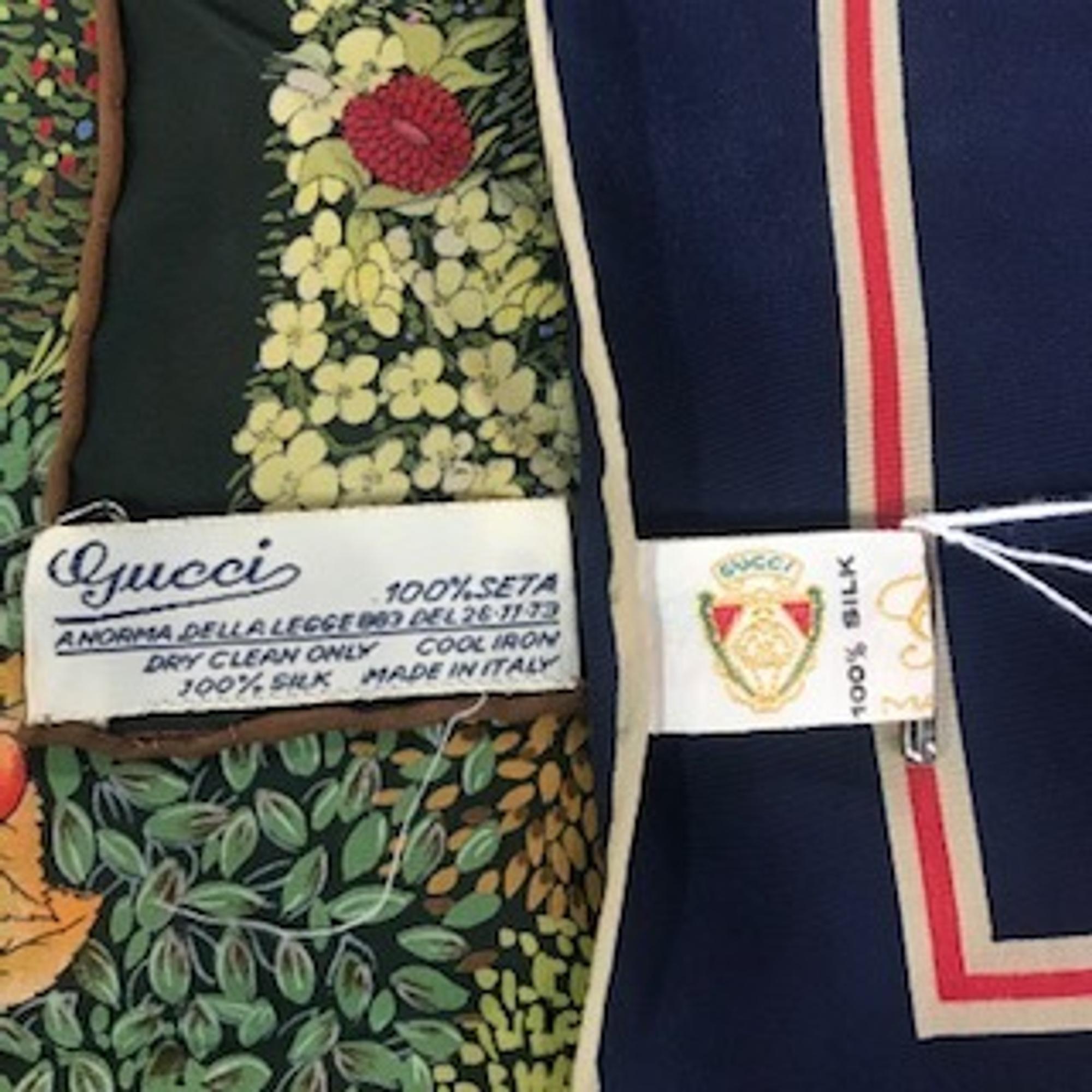 Two Gucci Silk Scarves, 1980-90s