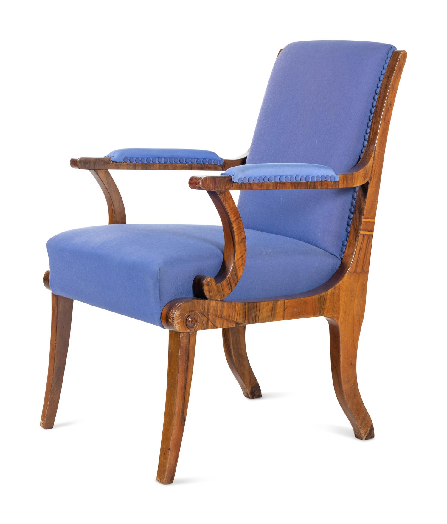 A Biedermeier Walnut Armchair