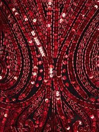 Bob Mackie, Red Sequined Strapless Gown
