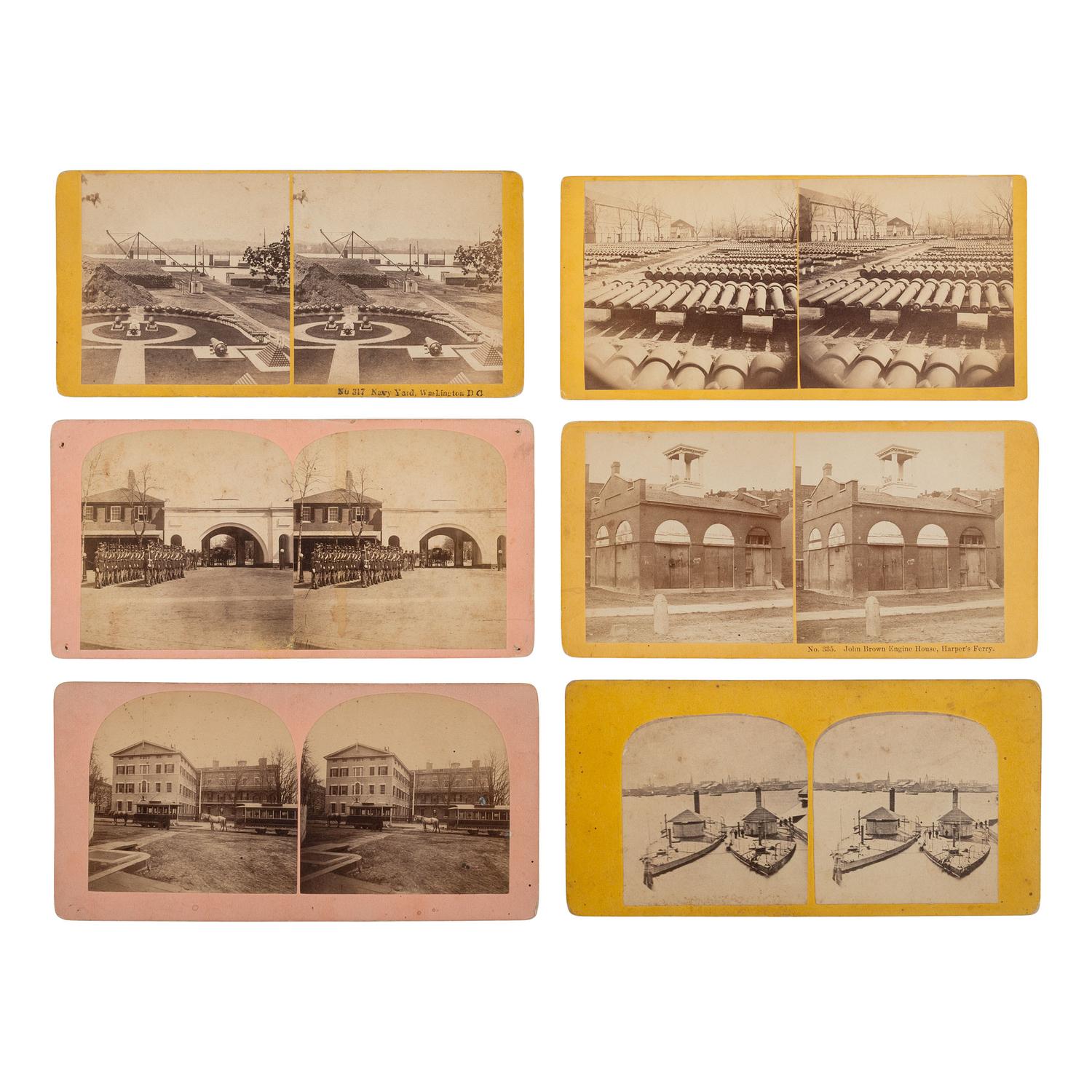 [Early Photography] Group of 110 Stereoviews of Washington, DC, and Boston, incl. Landmarks and Monuments