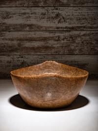 Northeastern Ash Burl Bowl, with Carved Crests