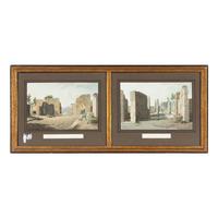 Two Hand Colored Engravings of Pompeii (19th Century)