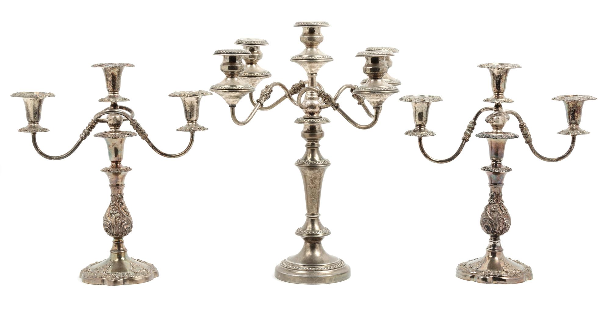 A Pair of Silver-plate Candelabra