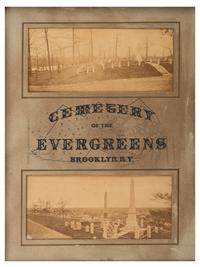[EARLY PHOTOGRAPHY]. Cemetery of the Evergreens, Brooklyn, N.Y. Two oversize albumen photographs from the Cemetery. Brooklyn, NY, n.d.