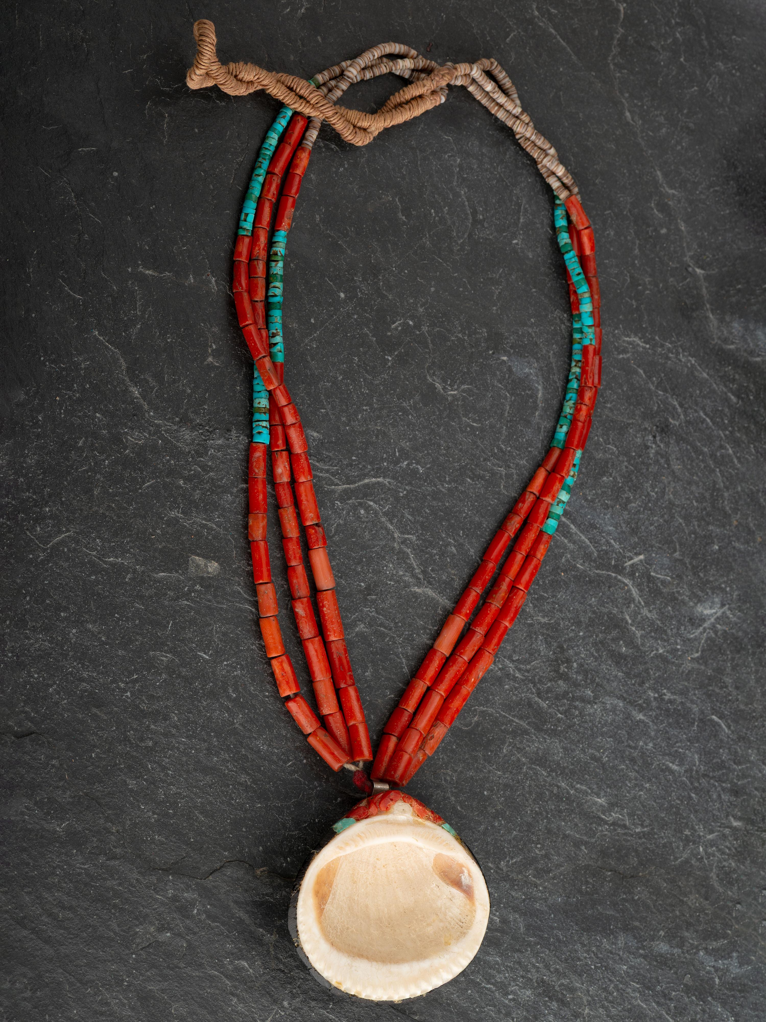 Pueblo Inlaid Spiny Oyster Shell Necklace