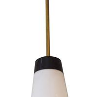 A Mid-Century Brass Pendant Light 9" W x 9" D x 32" H — Italy, Mid-20th Century