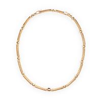 Ruby, Cultured Pearl, and Yellow Gold Necklace