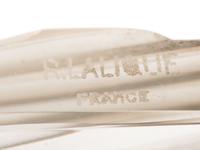 A Lalique Frosted Glass and Enamel Crucifix
