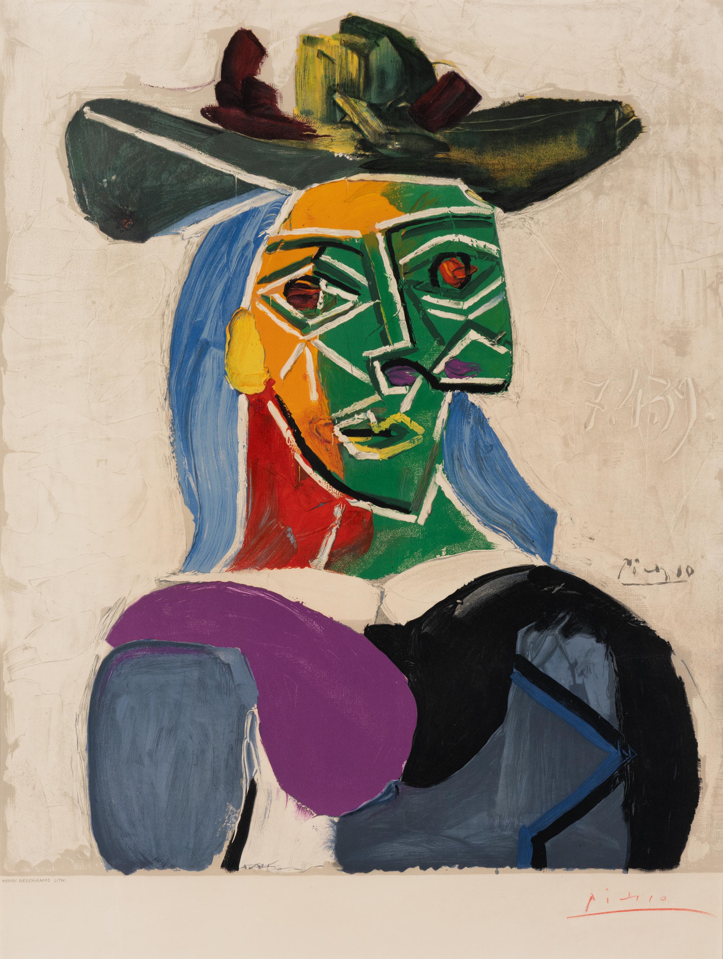 After Pablo Picasso (Spanish, 1881–1973) — Tête de Femme au Chapeau, 1956