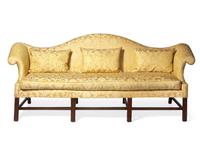 A Chippendale Mahogany Eight-Leg Camelback Sofa