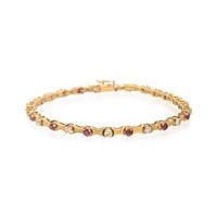 YELLOW GOLD, RUBY AND DIAMOND BRACELET
