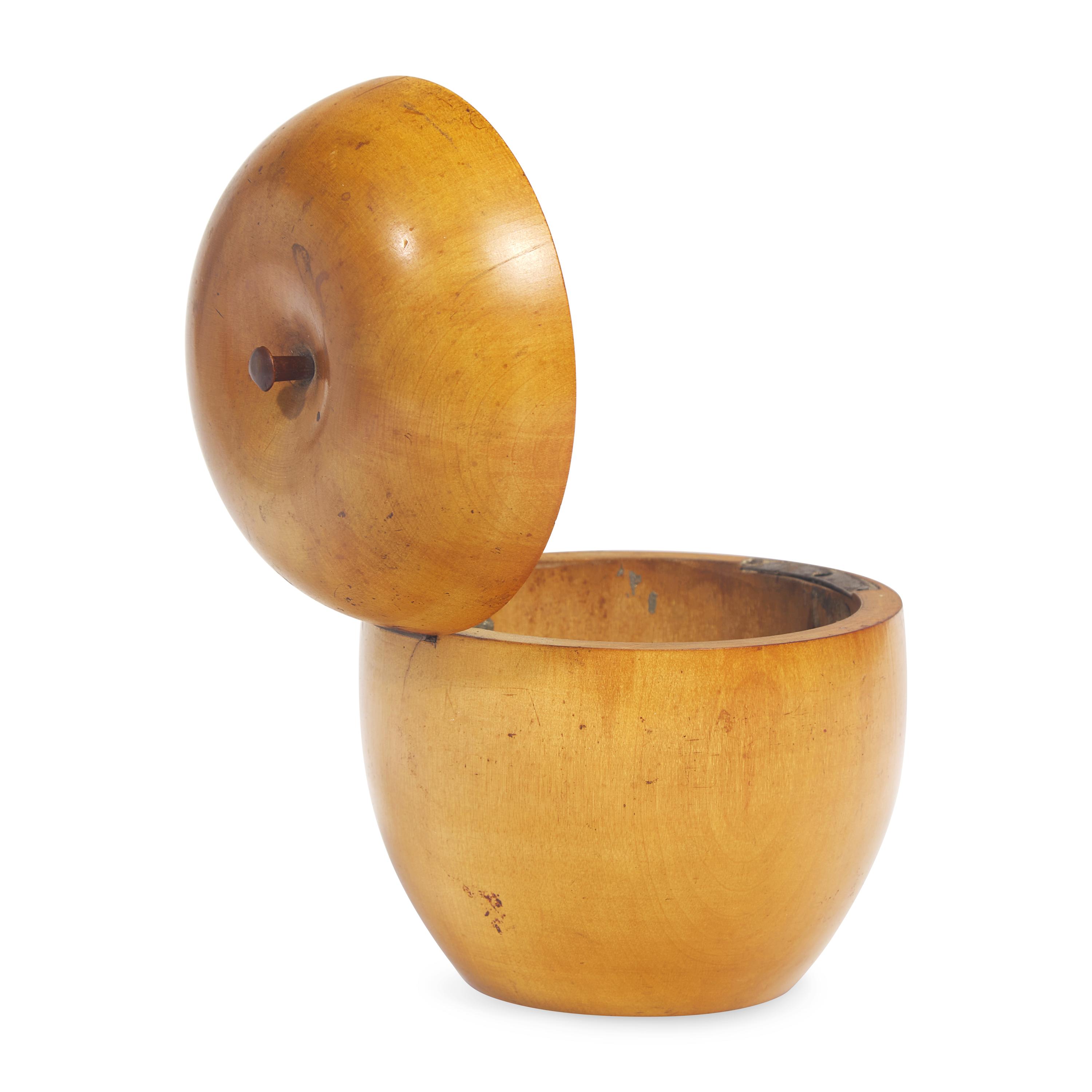 A George III Fruitwood Apple-Form Tea Caddy