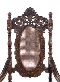 Two Renaissance Revival Carved Walnut Chairs