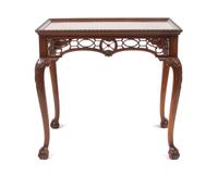 A Chippendale Style Mahogany Tea Table Height 30 1/4 x width 21 1/2 x depth 32 1/2 inches. — 20TH CENTURY
