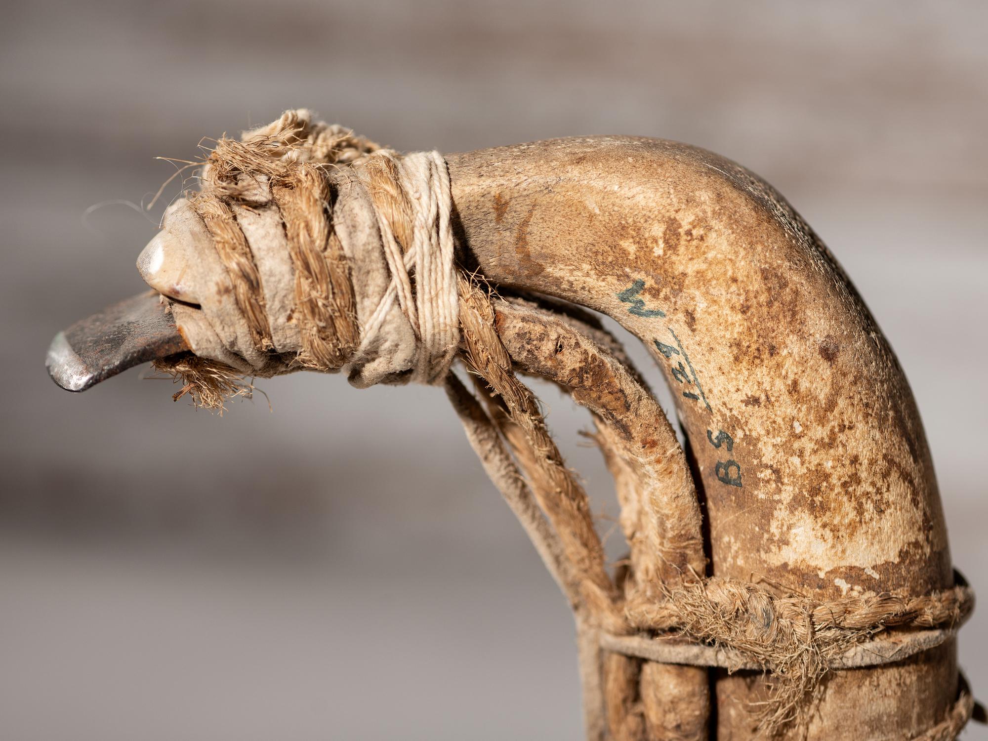 Plains Elk Horn Hide Flesher, with Tally Marks