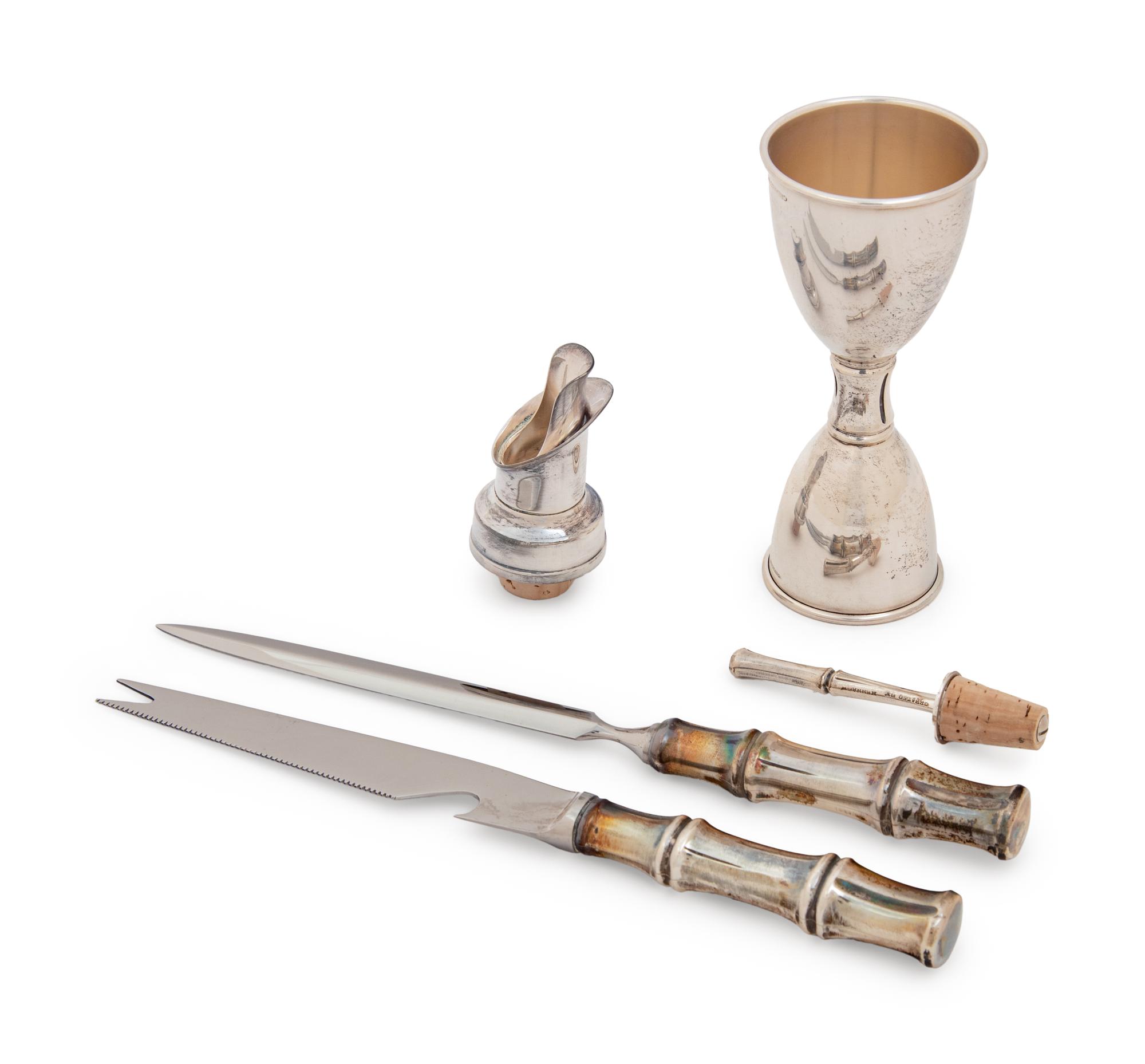 A Group of Four Tiffany & Co. Silver Bamboo Pattern Articles
