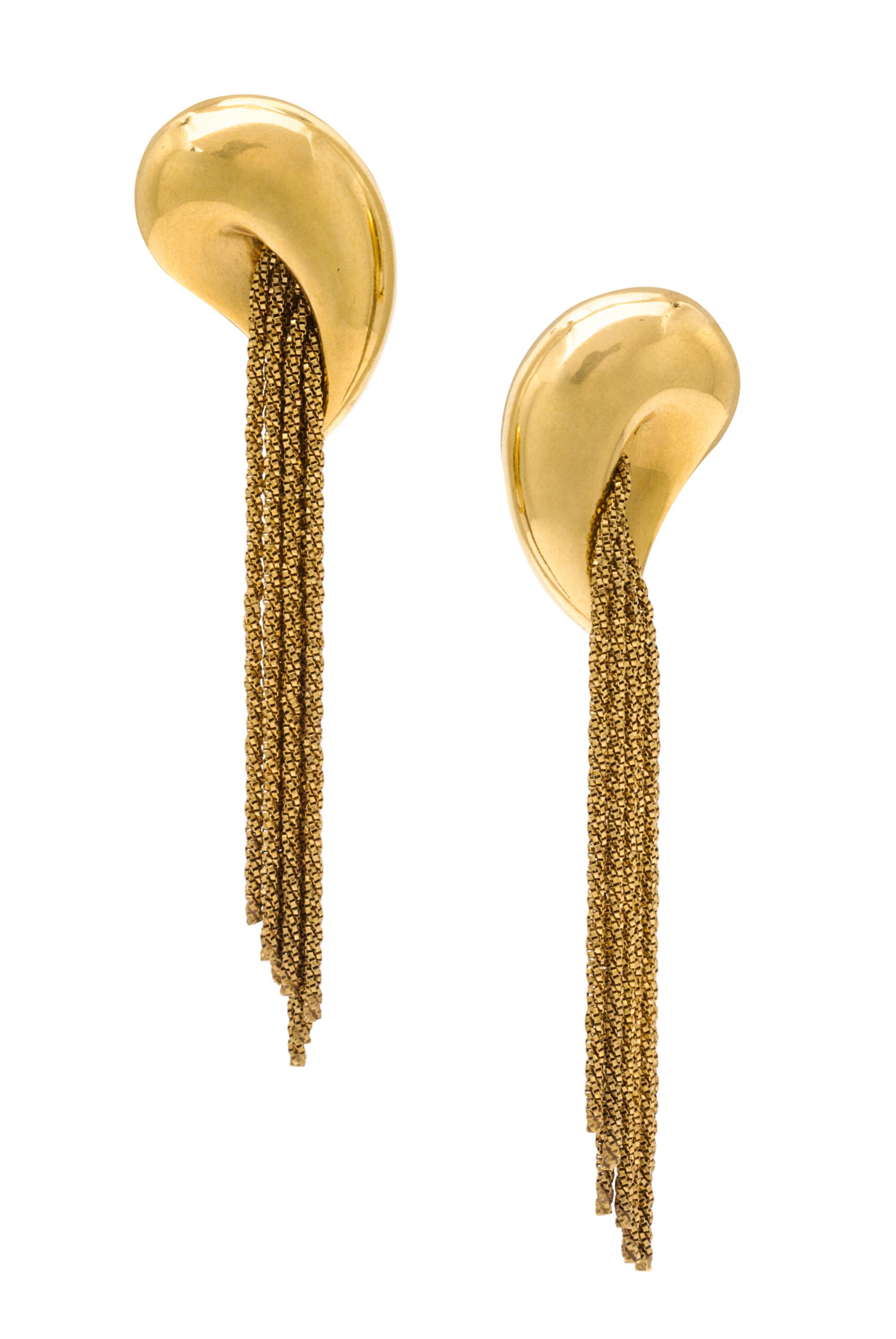A Pair of 18 Karat Yellow Gold Tassel Earclips, Yuri Ichihashi, 11.10 dwts.